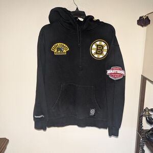 Mitchell & Ness Black Crewneck Sweater with Yellow and Red Accents
